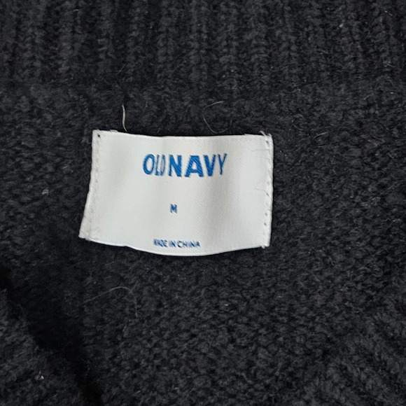 Old‎ Navy Black & Earth Tone Fair Isle Oversized V Neck Sweater Size M - Picture 2 of 7